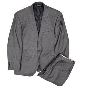 Zanetti Suit Made in Italy Puro Tessuto Fabric Grey 100% Wool 42S W36xL26